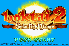 Boktai 2 Solar Boy Django title screen for GameBoy Advance